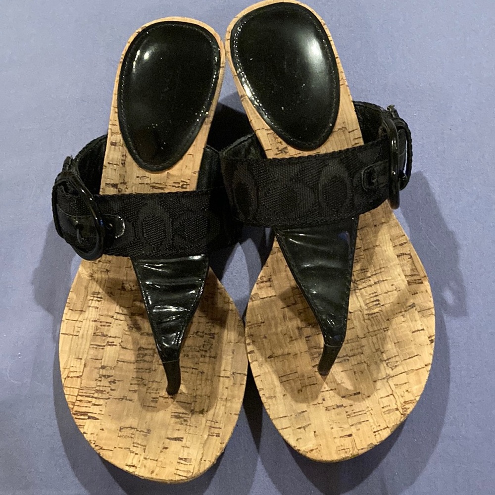 Coach black sandals